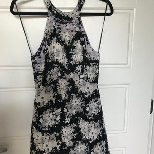 Halter Floral Mini Dress with embroidery